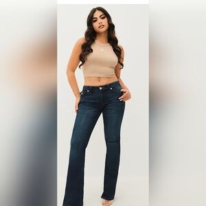 True Religion Women's Joey Midrise Jeans. Darkwash Size 27